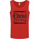 Christ Strong Christianity Christian Jesus God Mens Vest Tank Top Red