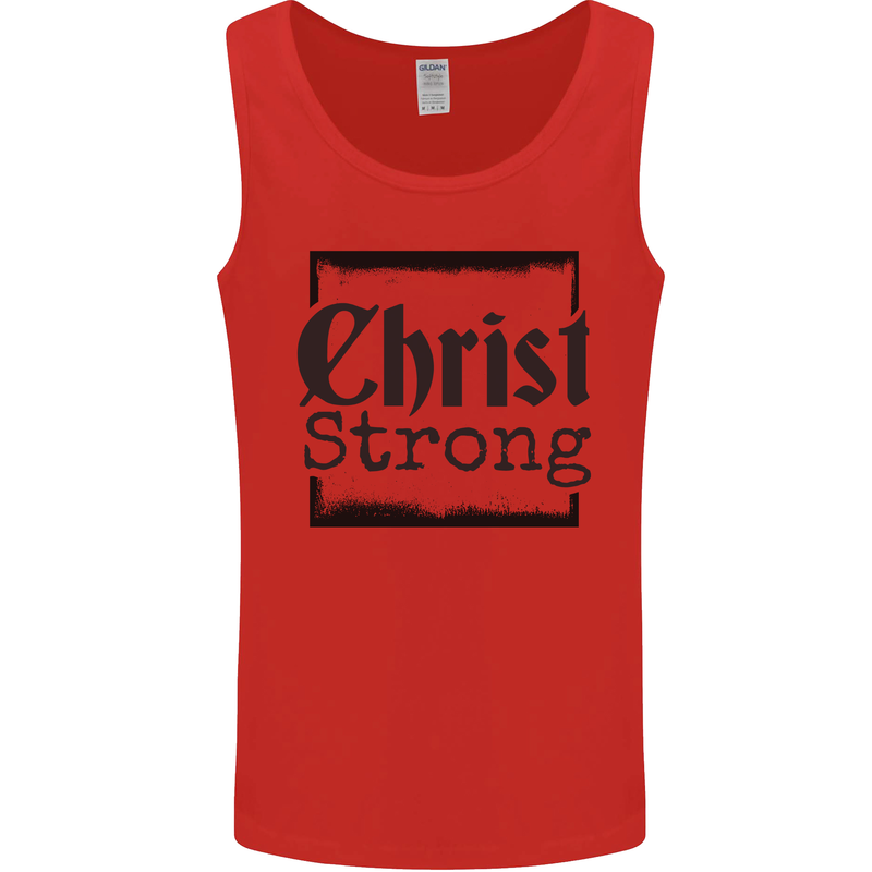 Christ Strong Christianity Christian Jesus God Mens Vest Tank Top Red
