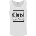 Christ Strong Christianity Christian Jesus God Mens Vest Tank Top White