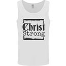 Christ Strong Christianity Christian Jesus God Mens Vest Tank Top White