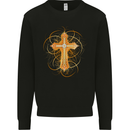 Christian Cross Medieval Fantasy Gothic Mens Sweatshirt Jumper Black