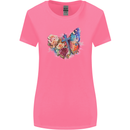 Christian Cross & Butterfly With Flowers Womens Wider Cut T-Shirt Azalea