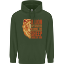 Christian Lion Quote Christianity Religion Childrens Kids Hoodie Forest Green