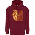 Christian Lion Quote Christianity Religion Childrens Kids Hoodie Maroon