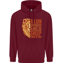 Christian Lion Quote Christianity Religion Childrens Kids Hoodie Maroon