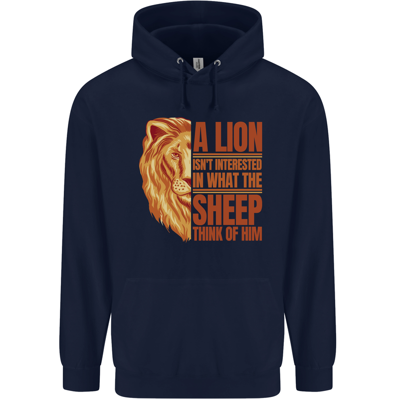 Christian Lion Quote Christianity Religion Childrens Kids Hoodie Navy Blue
