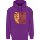 Christian Lion Quote Christianity Religion Childrens Kids Hoodie Purple