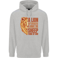 Christian Lion Quote Christianity Religion Childrens Kids Hoodie Sports Grey
