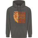 Christian Lion Quote Christianity Religion Childrens Kids Hoodie Storm Grey