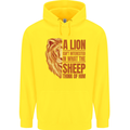 Christian Lion Quote Christianity Religion Childrens Kids Hoodie Yellow