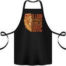Christian Lion Quote Christianity Religion Cotton Apron 100% Organic Black