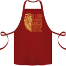 Christian Lion Quote Christianity Religion Cotton Apron 100% Organic Maroon