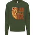 Christian Lion Quote Christianity Religion Kids Sweatshirt Jumper Forest Green