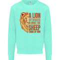 Christian Lion Quote Christianity Religion Kids Sweatshirt Jumper Peppermint