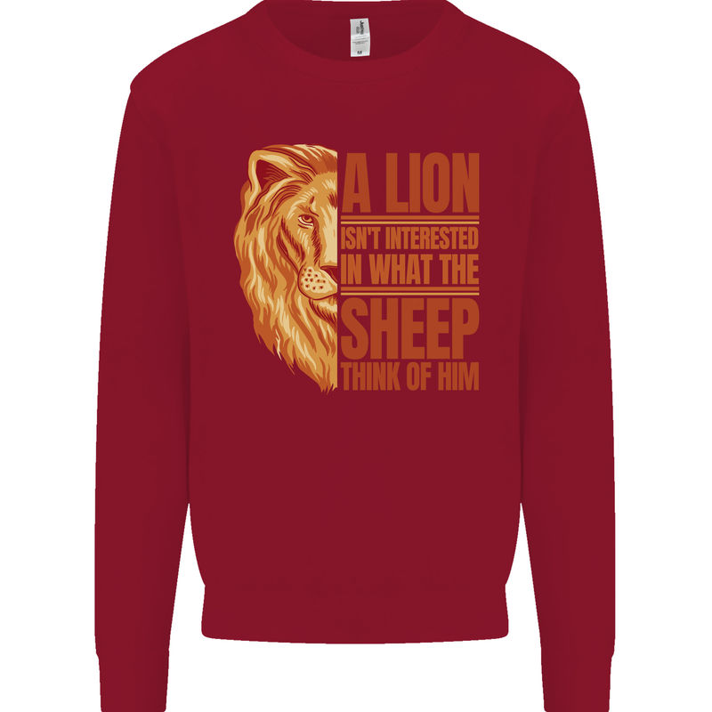 Christian Lion Quote Christianity Religion Kids Sweatshirt Jumper Red