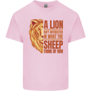 Christian Lion Quote Christianity Religion Kids T-Shirt Childrens Light Pink