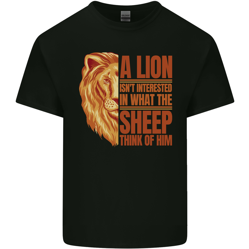 Christian Lion Quote Christianity Religion Mens Cotton T-Shirt Tee Top Black