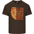 Christian Lion Quote Christianity Religion Mens Cotton T-Shirt Tee Top Dark Chocolate