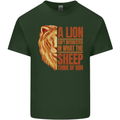 Christian Lion Quote Christianity Religion Mens Cotton T-Shirt Tee Top Forest Green