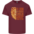 Christian Lion Quote Christianity Religion Mens Cotton T-Shirt Tee Top Maroon