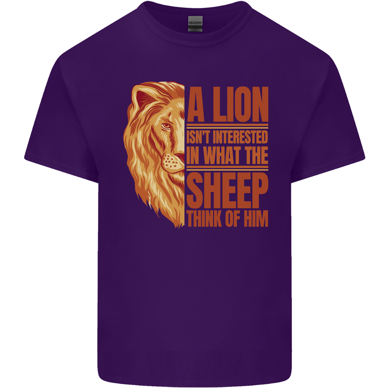 Christian Lion Quote Christianity Religion Mens Cotton T-Shirt Tee Top Purple