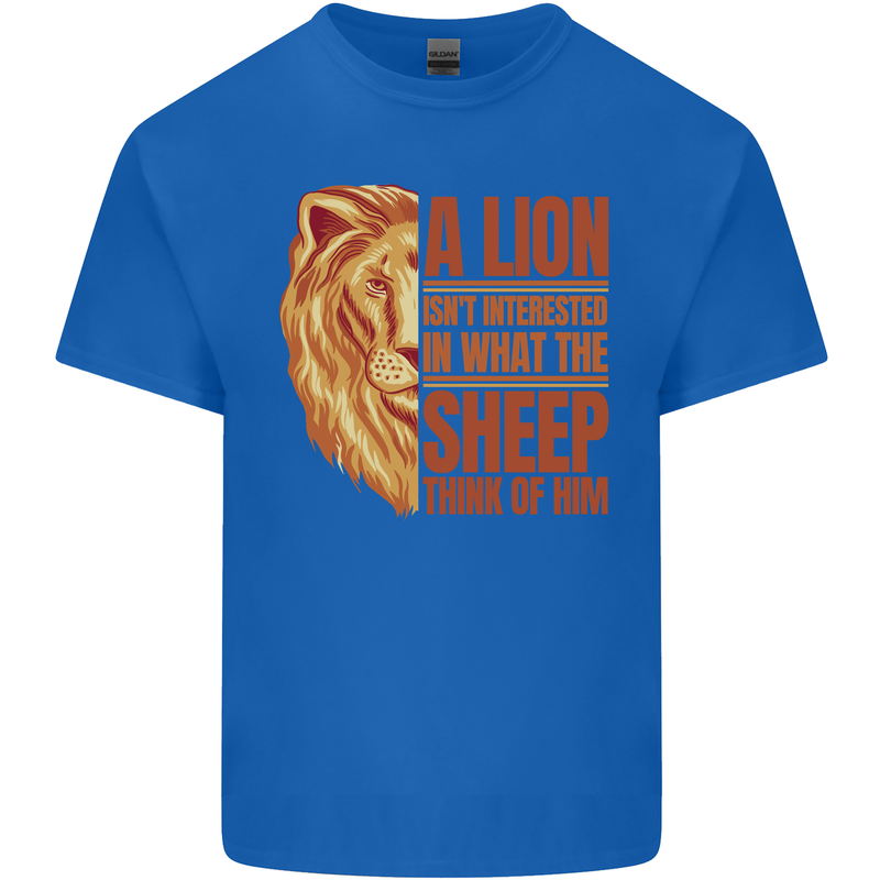 Christian Lion Quote Christianity Religion Mens Cotton T-Shirt Tee Top Royal Blue