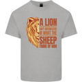 Christian Lion Quote Christianity Religion Mens Cotton T-Shirt Tee Top Sports Grey