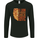 Christian Lion Quote Christianity Religion Mens Long Sleeve T-Shirt Black