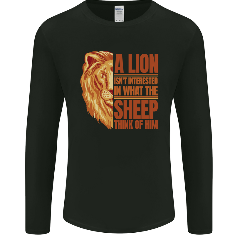 Christian Lion Quote Christianity Religion Mens Long Sleeve T-Shirt Black