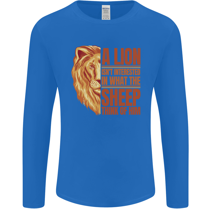 Christian Lion Quote Christianity Religion Mens Long Sleeve T-Shirt Royal Blue