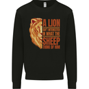 Christian Lion Quote Christianity Religion Mens Sweatshirt Jumper Black