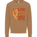 Christian Lion Quote Christianity Religion Mens Sweatshirt Jumper Caramel Latte