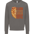 Christian Lion Quote Christianity Religion Mens Sweatshirt Jumper Charcoal
