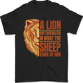 Christian Lion Quote Christianity Religion Mens T-Shirt 100% Cotton Black