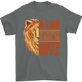Christian Lion Quote Christianity Religion Mens T-Shirt 100% Cotton Charcoal