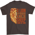 Christian Lion Quote Christianity Religion Mens T-Shirt 100% Cotton Dark Chocolate