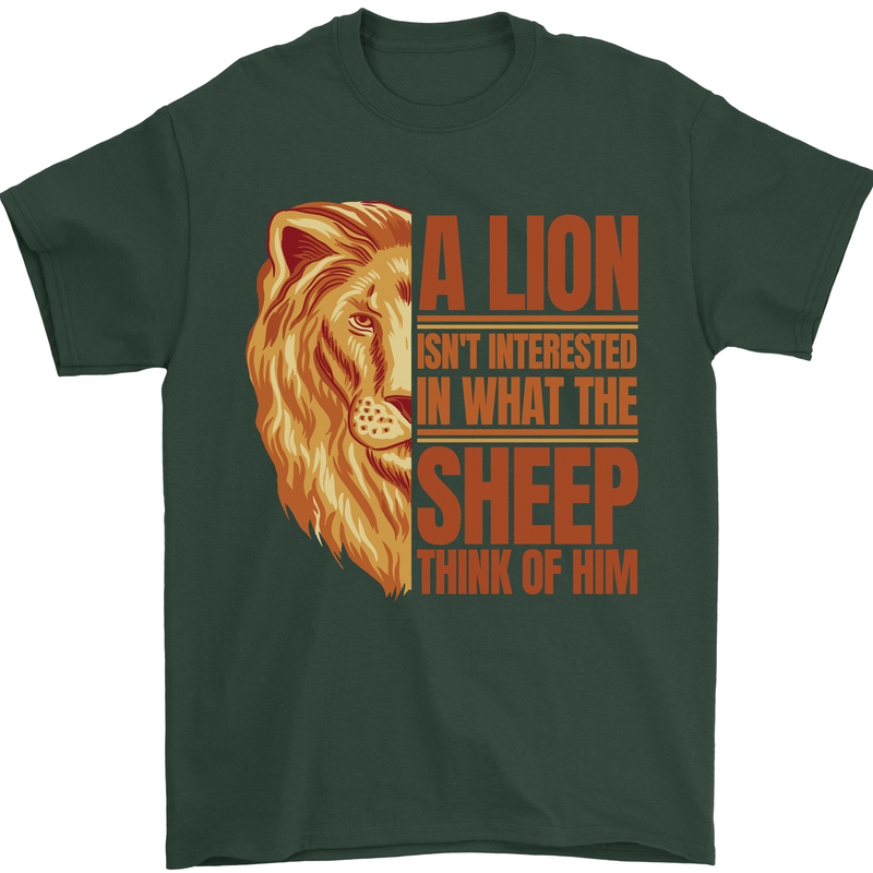 Christian Lion Quote Christianity Religion Mens T-Shirt 100% Cotton Forest Green