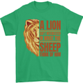 Christian Lion Quote Christianity Religion Mens T-Shirt 100% Cotton Irish Green