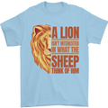 Christian Lion Quote Christianity Religion Mens T-Shirt 100% Cotton Light Blue