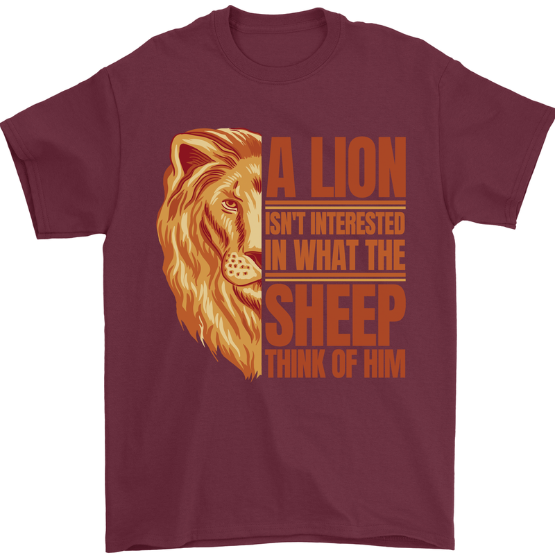 Christian Lion Quote Christianity Religion Mens T-Shirt 100% Cotton Maroon