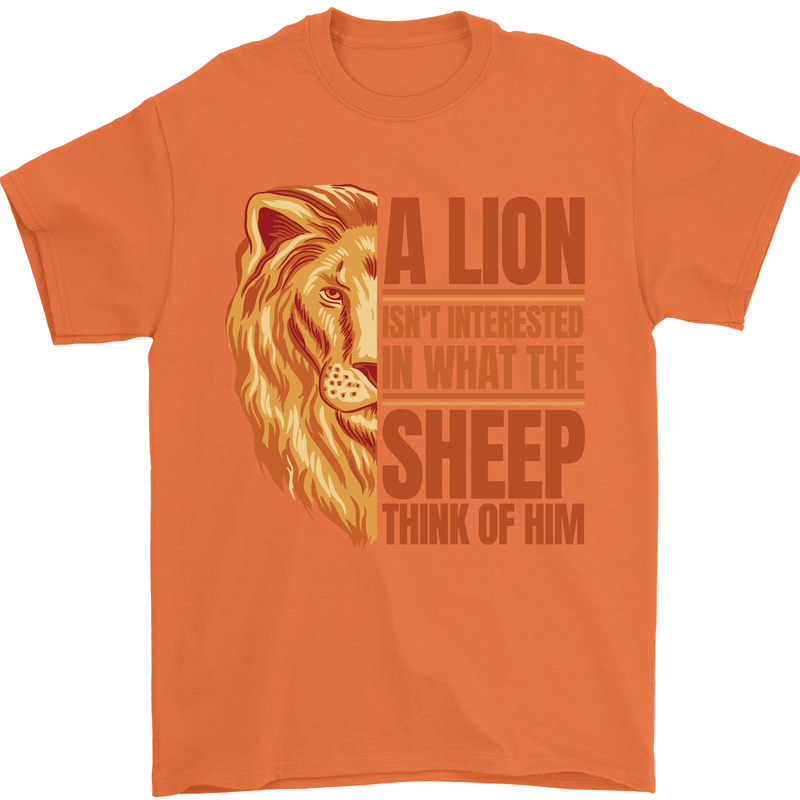 Christian Lion Quote Christianity Religion Mens T-Shirt 100% Cotton Orange