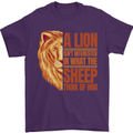 Christian Lion Quote Christianity Religion Mens T-Shirt 100% Cotton Purple