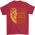 Christian Lion Quote Christianity Religion Mens T-Shirt 100% Cotton Red