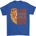 Christian Lion Quote Christianity Religion Mens T-Shirt 100% Cotton Royal Blue