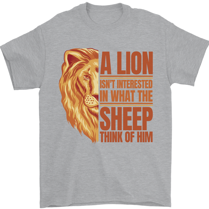 Christian Lion Quote Christianity Religion Mens T-Shirt 100% Cotton Sports Grey