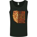 Christian Lion Quote Christianity Religion Mens Vest Tank Top Black