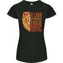 Christian Lion Quote Christianity Religion Womens Petite Cut T-Shirt Black