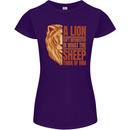 Christian Lion Quote Christianity Religion Womens Petite Cut T-Shirt Purple