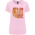 Christian Lion Quote Christianity Religion Womens Wider Cut T-Shirt Light Pink