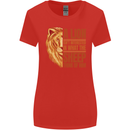 Christian Lion Quote Christianity Religion Womens Wider Cut T-Shirt Red